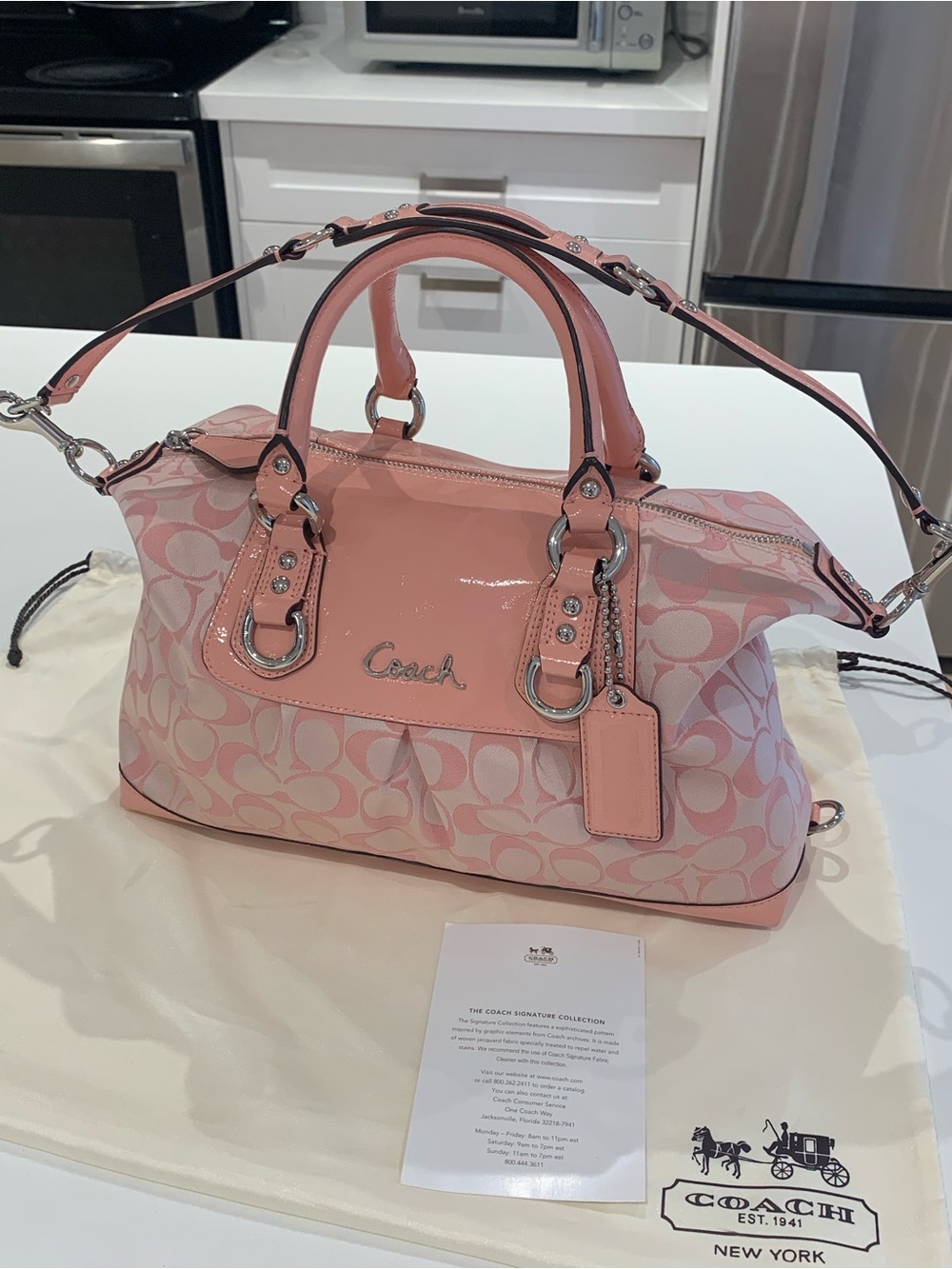 🩷 New Coach Pink Signature Ashley Satchel Shoulder Bag 🩷